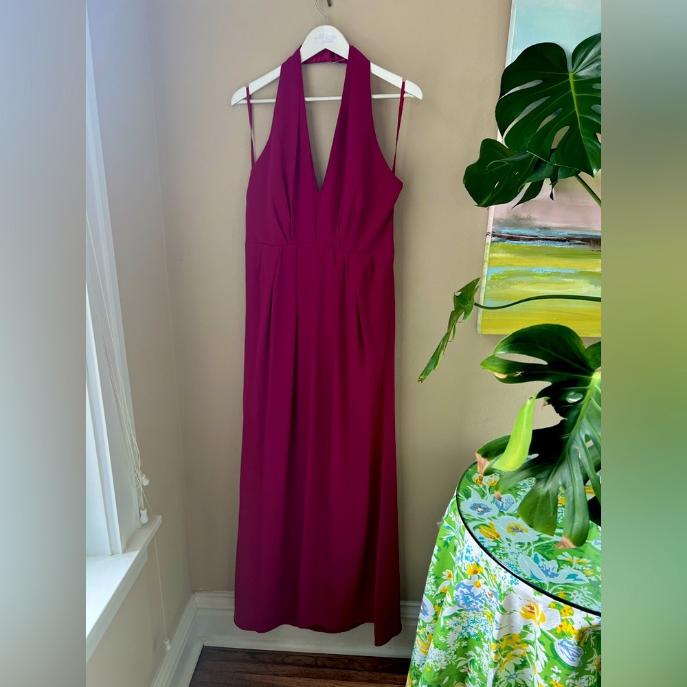 Elegant Pink Halter Maxi Dress - Picture 6 of 6